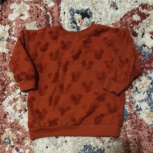 Disney Red Cozy Sweatshirt with Subtle Pattern